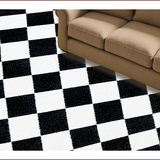 Ultra Soft Area Rug, Non Slip, Stain Resistant, Washable Area Rugs for Living Room, Bedroom, Mid-Century Aesthetic Kids Room Furry Area Rug(Black)