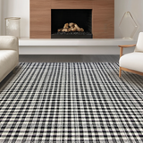 Contemporary Geometric Check Design(Black)