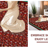 Ultra Soft Area Rug, Non Slip, Stain Resistant, Washable Area Rugs for Living Room, Bedroom, Playful Surrealist Floral Composition(Red)