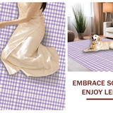 Ultra Soft Area Rug, Non Slip, Stain Resistant, Washable Area Rugs for Living Room, Bedroom, Trendy Minimalist Checkerboard Vibe(Purple)