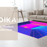 Ultra Soft Area Rug, Non Slip, Stain Resistant, Washable Area Rugs for Living Room, Bedroom, Dynamic Colorful Linear Elements(Blue)