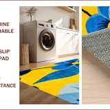Ultra Soft Area Rug, Non Slip, Stain Resistant, Washable Area Rugs for Living Room, Bedroom, Blue Yellow Floral Living Room Area Carpet(Yellow)