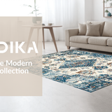 Elegant Floral Distressed Motif(Blue)