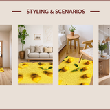 Ultra Soft Area Rug, Non Slip, Stain Resistant, Washable Area Rugs for Living Room, Bedroom, Vibrant Lemon Pattern Bathroom Non-Slip Rug(Yellow)