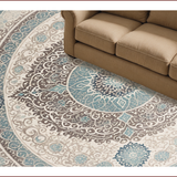 Ultra Soft Area Rug, Non Slip, Stain Resistant, Washable Area Rugs for Living Room, Bedroom, Damask Grey and Teal Office Stain-Resistant Carpet(Beige)