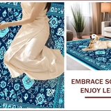 Ultra Soft Area Rug, Non Slip, Stain Resistant, Washable Area Rugs for Living Room, Bedroom, Boho Blue Pink Living Room Non-Shedding Rug(Blue)