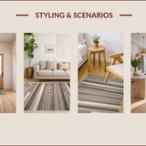 Ultra Soft Area Rug, Non Slip, Stain Resistant, Washable Area Rugs for Living Room, Bedroom, Abstract Earthy Tones Elegance(Gray)