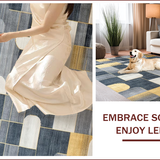 Ultra Soft Area Rug, Non Slip, Stain Resistant, Washable Area Rugs for Living Room, Bedroom, Sleek Modern Tiled Aesthetic(Gray)