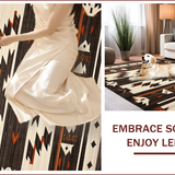 Ultra Soft Area Rug, Non Slip, Stain Resistant, Washable Area Rugs for Living Room, Bedroom, Warm Toned Ethnic Patterning(Black)