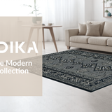 Ultra Soft Area Rug, Non Slip, Stain Resistant, Washable Area Rugs for Living Room, Bedroom, Sophisticated Heathered Patterned Elegance(Gray)