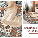 Ultra Soft Area Rug, Non Slip, Stain Resistant, Washable Area Rugs for Living Room, Bedroom, Soft Non-Slip Bedroom Rug with Intricate Pattern(White)