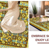 Ultra Soft Area Rug, Non Slip, Stain Resistant, Washable Area Rugs for Living Room, Bedroom, Modern Cheerful Patterned Welcome(Gold)