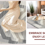 Ultra Soft Area Rug, Non Slip, Stain Resistant, Washable Area Rugs for Living Room, Bedroom, Modern Minimalist Geometric Motif(Gray)