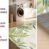 Ultra Soft Area Rug, Non Slip, Stain Resistant, Washable Area Rugs for Living Room, Bedroom, Sage Green Tropical Aesthetic(Beige)