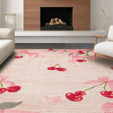 Ultra Soft Area Rug, Non Slip, Stain Resistant, Washable Area Rugs for Living Room, Bedroom, Sweet Pink Bow Cherry Blossom Area Rug Pattern(Pink)