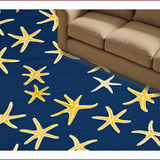 Ultra Soft Area Rug, Non Slip, Stain Resistant, Washable Area Rugs for Living Room, Bedroom, Whimsical Coastal Patterned Delight(Blue)