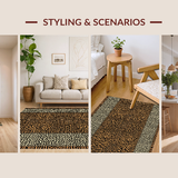 Ultra Soft Area Rug, Non Slip, Stain Resistant, Washable Area Rugs for Living Room, Bedroom, Elegant Warm Toned Animal Design(Brown)
