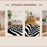 Ultra Soft Area Rug, Non Slip, Stain Resistant, Washable Area Rugs for Living Room, Bedroom, Black and White Zebra Entryway Non-Slip Rug(Black)