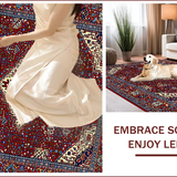 Ultra Soft Area Rug, Non Slip, Stain Resistant, Washable Area Rugs for Living Room, Bedroom, Vintage Floral Elegance(Red)