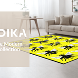 Ultra Soft Area Rug, Non Slip, Stain Resistant, Washable Area Rugs for Living Room, Bedroom, Colorful Artistic Floral Tile(Yellow)