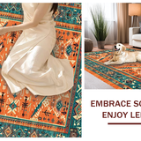 Ultra Soft Area Rug, Non Slip, Stain Resistant, Washable Area Rugs for Living Room, Bedroom, Whimsical Color Block Arrangement(Orange)