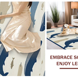 Ultra Soft Area Rug, Non Slip, Stain Resistant, Washable Area Rugs for Living Room, Bedroom, Serene Nautical Palette Composition(Blue)