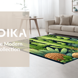 Whimsical Leafy Patterned Mat(Green)