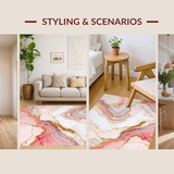 Ultra Soft Area Rug, Non Slip, Stain Resistant, Washable Area Rugs for Living Room, Bedroom, Modern Soft Tone Elegance(Pink)
