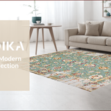 Ultra Soft Area Rug, Non Slip, Stain Resistant, Washable Area Rugs for Living Room, Bedroom, Antique Inspired Ethnic Motif(Blue)
