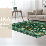Ultra Soft Area Rug, Non Slip, Stain Resistant, Washable Area Rugs for Living Room, Bedroom, Forest Green Tiled Aesthetic(Green)