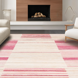 Ultra Soft Area Rug, Non Slip, Stain Resistant, Washable Area Rugs for Living Room, Bedroom, Stylish Minimalist Patterned Design(Beige)