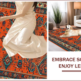 Ultra Soft Area Rug, Non Slip, Stain Resistant, Washable Area Rugs for Living Room, Bedroom, Rust Boho Living Room Non-Slip Carpet(Orange)