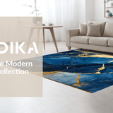 Ultra Soft Area Rug, Non Slip, Stain Resistant, Washable Area Rugs for Living Room, Bedroom, Dynamic Fluid Artful Composition(Blue)
