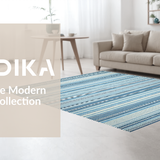 Ultra Soft Area Rug, Non Slip, Stain Resistant, Washable Area Rugs for Living Room, Bedroom, Soft Coastal Line Aesthetic(Blue)