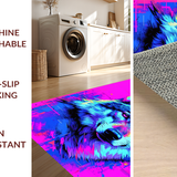 Ultra Soft Area Rug, Non Slip, Stain Resistant, Washable Area Rugs for Living Room, Bedroom, Contemporary Bold Animal Theme(Blue)