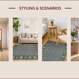 Ultra Soft Area Rug, Non Slip, Stain Resistant, Washable Area Rugs for Living Room, Bedroom, Sophisticated Marble Border Elegance(Gray)