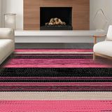 Ultra Soft Area Rug, Non Slip, Stain Resistant, Washable Area Rugs for Living Room, Bedroom, Chic Modern Tiled Patterned Rug(Pink)