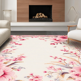 Ultra Soft Area Rug, Non Slip, Stain Resistant, Washable Area Rugs for Living Room, Bedroom, Contemporary Soft Colorful Petals(Pink)