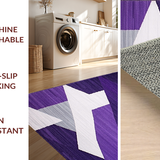 Ultra Soft Area Rug, Non Slip, Stain Resistant, Washable Area Rugs for Living Room, Bedroom, Vibrant Minimalist Artful Design(Purple)