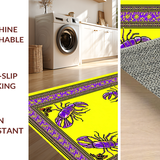 Ultra Soft Area Rug, Non Slip, Stain Resistant, Washable Area Rugs for Living Room, Bedroom, Charming Coastal Mardi Gras Vibe(Yellow)
