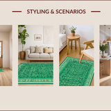 Ultra Soft Area Rug, Non Slip, Stain Resistant, Washable Area Rugs for Living Room, Bedroom, Vintage Oriental Nursery Non-Slip Soft Carpet(Green)
