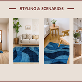 Ultra Soft Area Rug, Non Slip, Stain Resistant, Washable Area Rugs for Living Room, Bedroom, Modern Abstract Non-Slip Living Room Carpet(Blue)