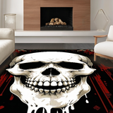 Ultra Soft Area Rug, Non Slip, Stain Resistant, Washable Area Rugs for Living Room, Bedroom, Eerie Smiling Ghost Graphic Design(White)