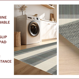 Ultra Soft Area Rug, Non Slip, Stain Resistant, Washable Area Rugs for Living Room, Bedroom, Elegant Striped Monochrome Aesthetic(Beige)