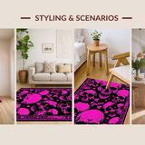 Ultra Soft Area Rug, Non Slip, Stain Resistant, Washable Area Rugs for Living Room, Bedroom, Eerie yet Fun Seasonal Decor(Pink)