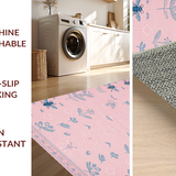 Ultra Soft Area Rug, Non Slip, Stain Resistant, Washable Area Rugs for Living Room, Bedroom, Soft Pastel Nature Theme(Pink)