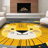 Ultra Soft Area Rug, Non Slip, Stain Resistant, Washable Area Rugs for Living Room, Bedroom, Playful Cartoon Animal Motif(Yellow)