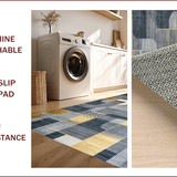Ultra Soft Area Rug, Non Slip, Stain Resistant, Washable Area Rugs for Living Room, Bedroom, Sleek Modern Tiled Aesthetic(Gray)