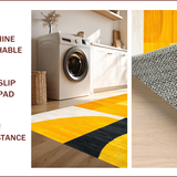 Ultra Soft Area Rug, Non Slip, Stain Resistant, Washable Area Rugs for Living Room, Bedroom, Chic Geometric Yellow Grey Fusion(Yellow)