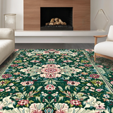 Ultra Soft Area Rug, Non Slip, Stain Resistant, Washable Area Rugs for Living Room, Bedroom, Artful Soft Pastel Leaf Patterns(Green)